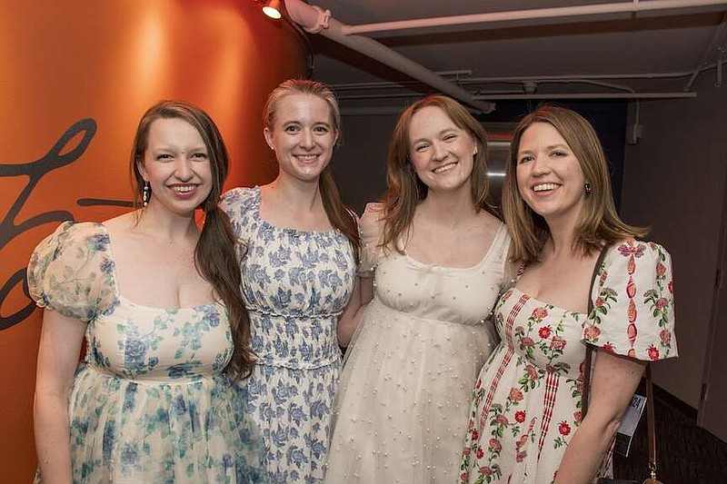 Felicity Chen, Lacey Johnson, Jessica Johnson and Lauren Johnson on 6/29/2024 in Foster's Lounge at Arkansas Repertory Theater.  (Arkansas Democrat-Gazette/Cary Jenkins)