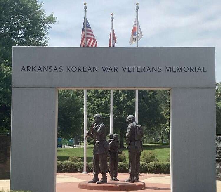 A memorial in Little Rock's MacArthur Park honors those who served in the Korean War. (Special to the Democrat-Gazette/Courtesy of the MacArthur Museum of Arkansas Military History)