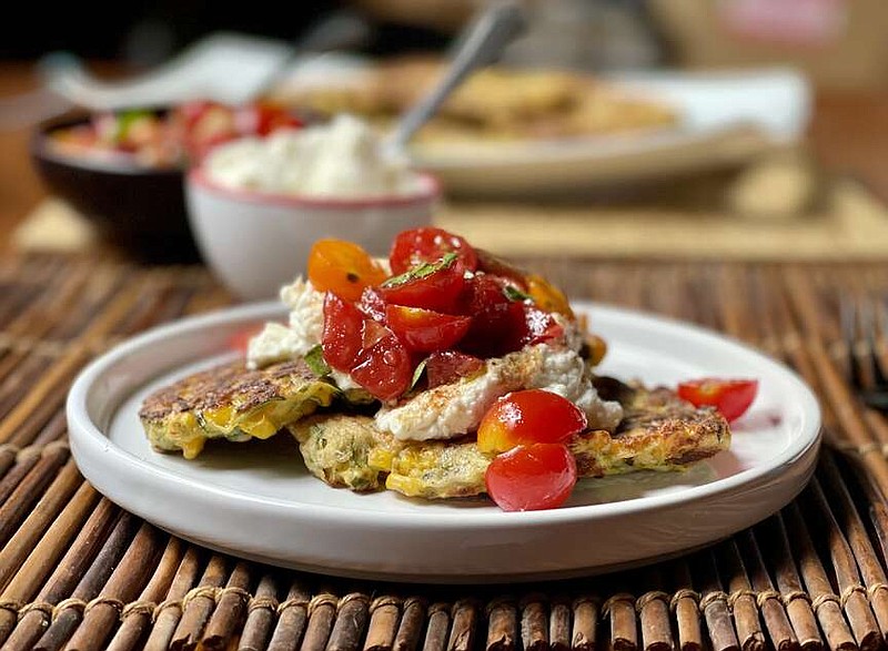 Zucchini-Corn Fritters With Ricotta and Tomato-Basil Salad
(Arkansas Democrat-Gazette/Kelly Brant)