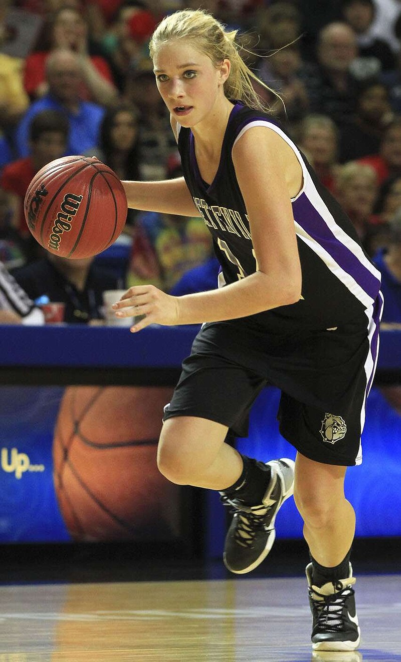 Calli Berna Derby will be among the five inductees into the Fayetteville High School Hall of Greats on Saturday. Derby was a standout basketball player who continued her career at the University of Arkansas, where she played for four years.
(Arkansas Democrat-Gazette file photo/Benjamin Krain)