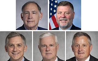 Members of Arkansas' congressional delegation, all Republicans, are shown in these undated courtesy photos. They are (top row, from left) Sen. John Boozman, Rep. Rick Crawford, (bottom row, from left) Rep. French Hill, Rep. Steve Womack and Rep. Bruce Westerman. Not shown is Sen. Tom Cotton, R-Ark. (Courtesy photos)