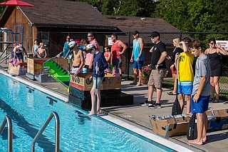 Kids race cardboard boats in pool competition | Jefferson City News Tribune