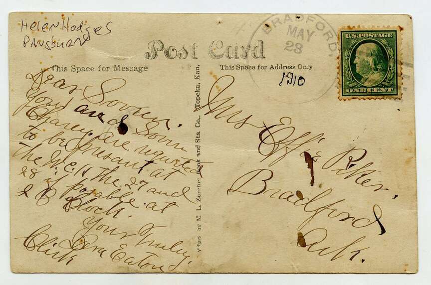 Arkansas Postcard Past Bradford in 1910 Northwest Arkansas Democrat