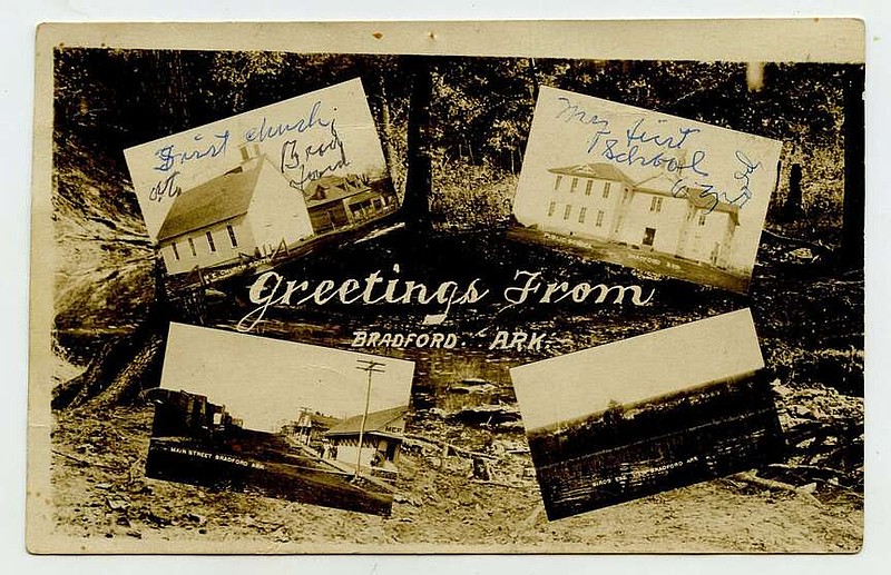 Arkansas Postcard Past Bradford in 1910 Northwest Arkansas Democrat