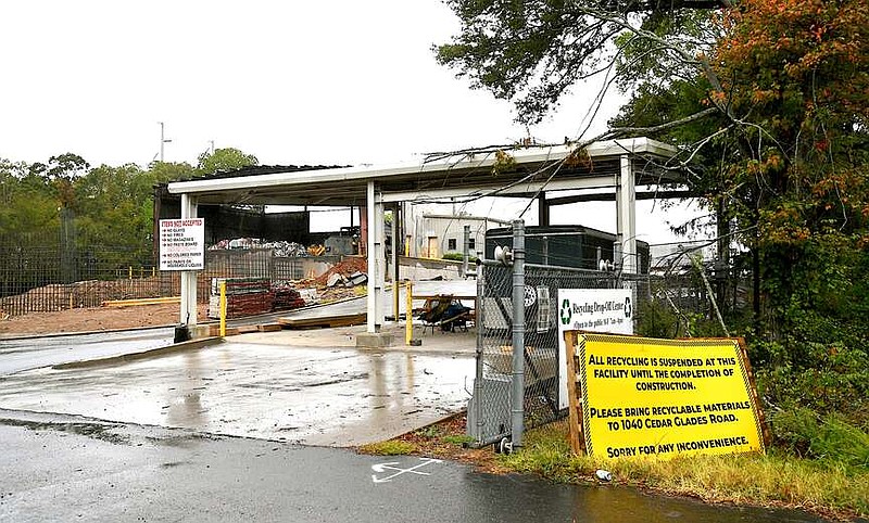 The county is rebuilding the solid waste transfer station at Country Walk Terrace after it was damaged in a fire last year. It's the busiest of the county's three transfer stations. (The Sentinel-Record/Donald Cross)