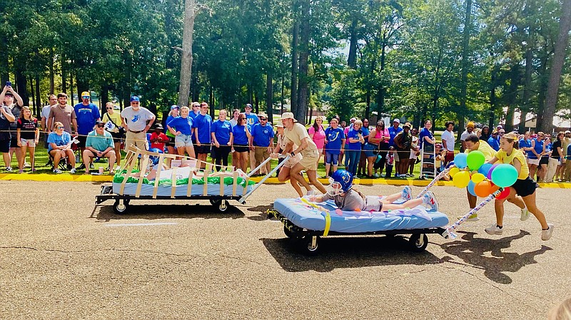 SAU Family Day bed race (Lacy Olivarez)