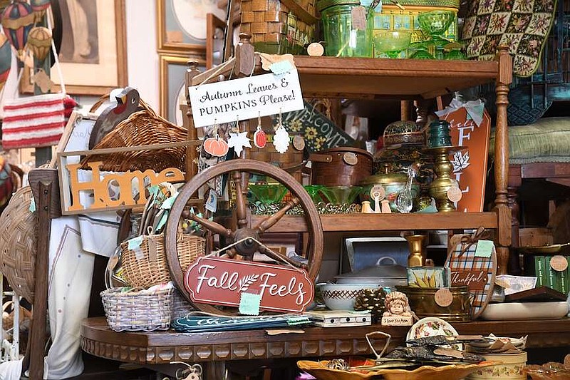 The interior of The Black Tie Antique Mall, which opened earlier this year under the ownership Rickey and Anthony Batson, is shown. The store offers a wide array of antique items and decorations. (The Sentinel-Record/Donald Cross)