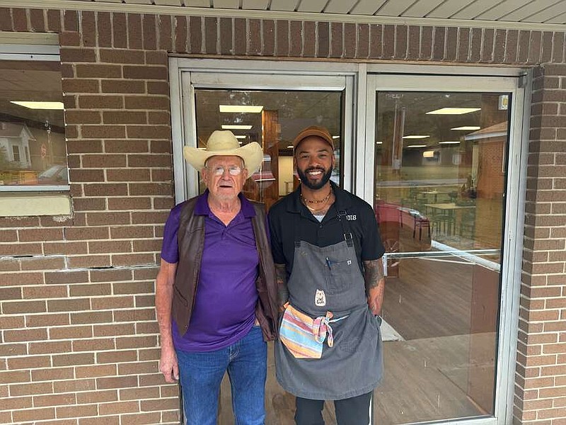 New Keeney's Village Store owner Joshua Garland, right, with Charles “CK” Keeney, who opened the restaurant in 1956 with his wife Maureen Keeney, according to a news release. The eatery held its grand re-opening today at its location in Malvern. (Submitted photo)