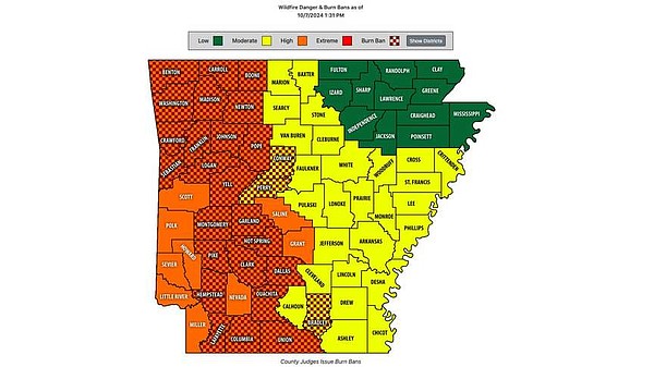 Dry conditions, warm temperatures expected to continue for Arkansas | 
  Northwest Arkansas Democrat-Gazette