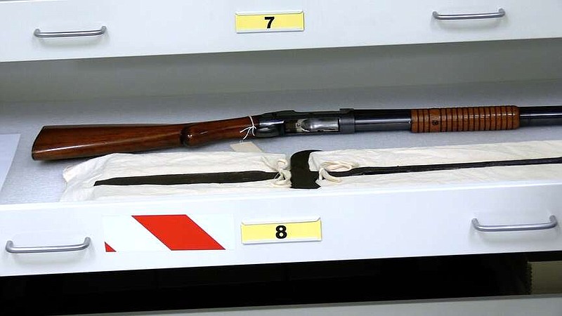 A selection of artifacts housed in the archives at the Lamar Bath House, including a halberd from Hernando DeSoto's exploratory expedition, is shown. (The Sentinel-Record/Thomas Buckman)