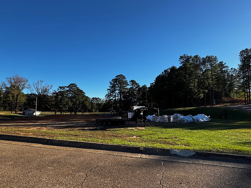 Carnes Park playground installation begun on Friday
(photo by Kate Flynn)