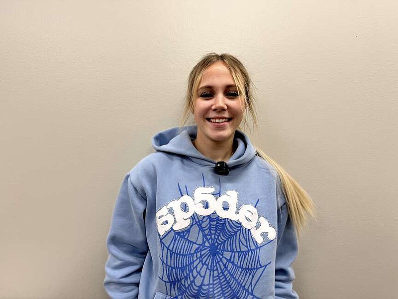 Cutter Morning Star senior guard Katelynn Geurin is pictured in the Lady Eagles basketball office on Nov. 11. (The Sentinel-Record/Bryan Rice)