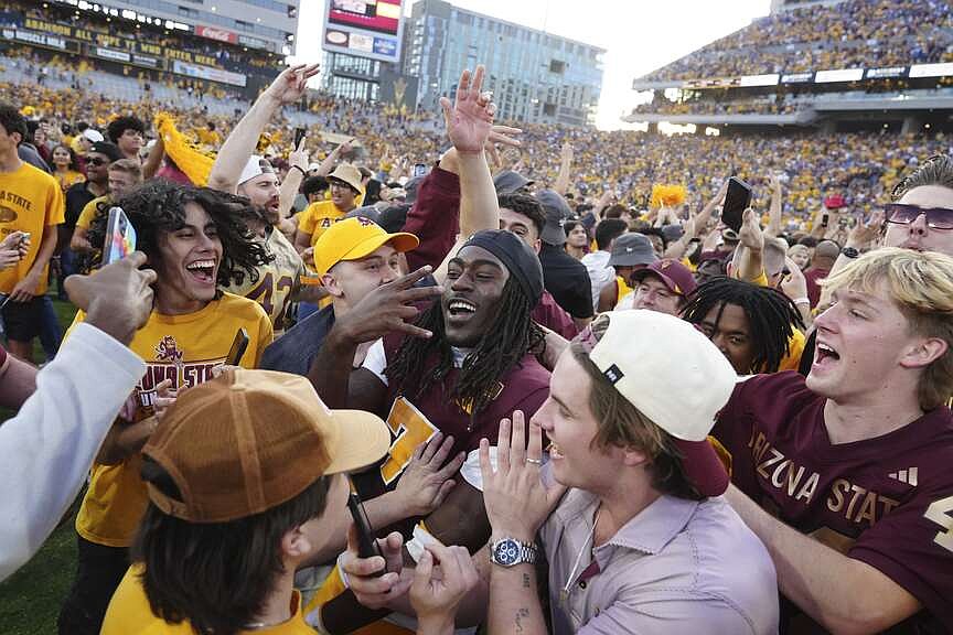 Sun Devil Fans Rush Field — Twice | The Arkansas Democrat-Gazette ...