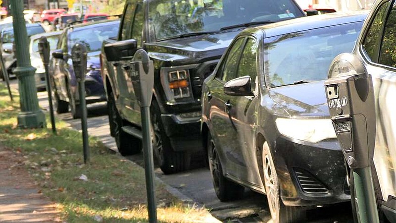 On-street parking on Fountain Street is shown. (The Sentinel-Record/James Leigh/File)