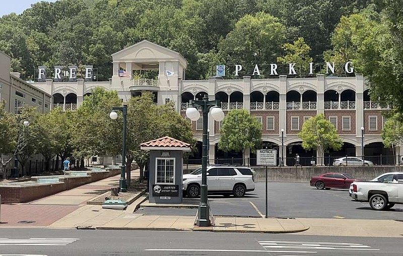 Exchange Street Parking Plaza as seen from Central Avenue. The parking plaza, Hill Wheatley Plaza and Fountain Street are part of city board designated secondary parking. (The Sentinel-Record/Mark Gregory/File)