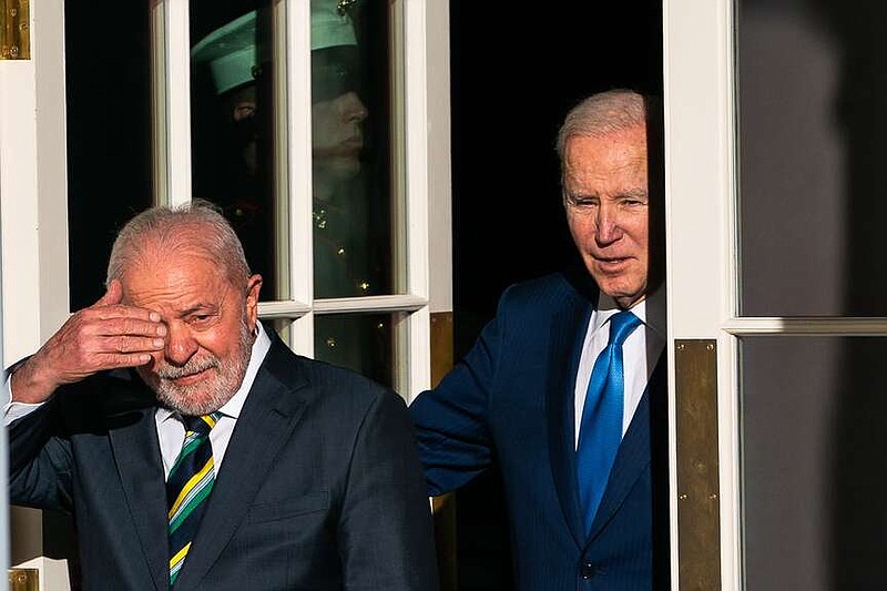 President Joe Biden and Brazilian President Luiz Inácio Lula da Silva are seen Feb. 10, 2024, at the White House. (Demetrius Freeman/The Washington Post)