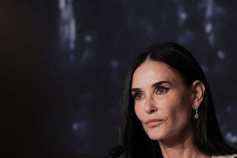 Demi Moore during "The Substance" press conference ahead of the 77th annual Cannes Film Festival at Palais des Festivals on May 20, 2024, in Cannes, France. (Boyer David/Abaca via Zuma Press/TNS)