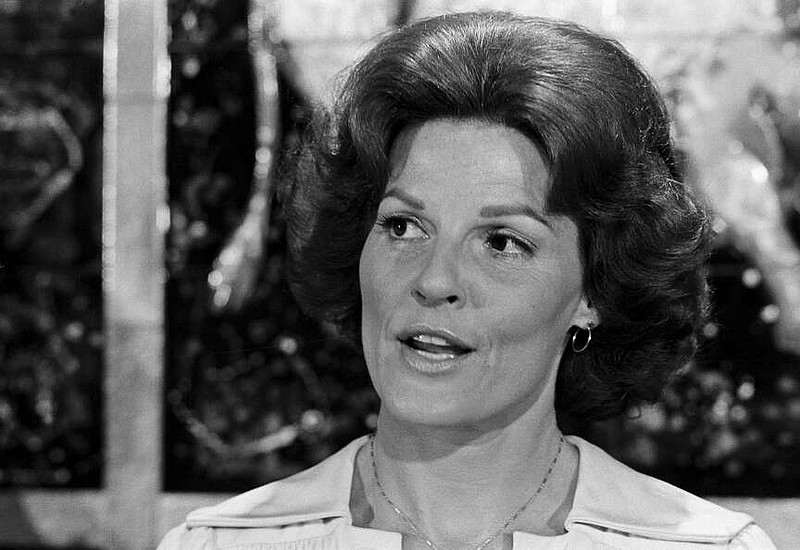 Anita Bryant is seen at a press conference in Miami Beach, Fla., on June 8, 1977. (AP Photo/Bill Hudson, File)