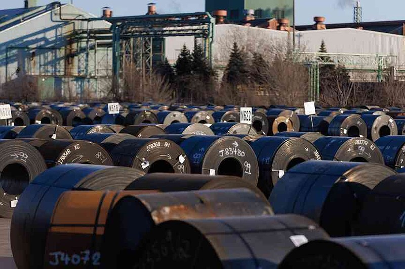 Spools of steel in Hamilton, Ontario, Canada. MUST CREDIT: Cole Burston/Bloomberg