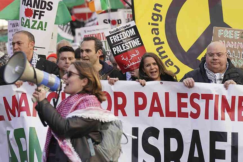 On Saturday, March 15, 2025, people will take part in a Propalestinian march in Central London. (Stefan Rousseau/Pa about AP)