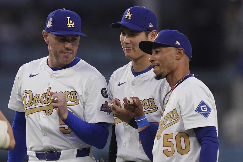 Ring bling: Dodgers show off glittering World Series rings in