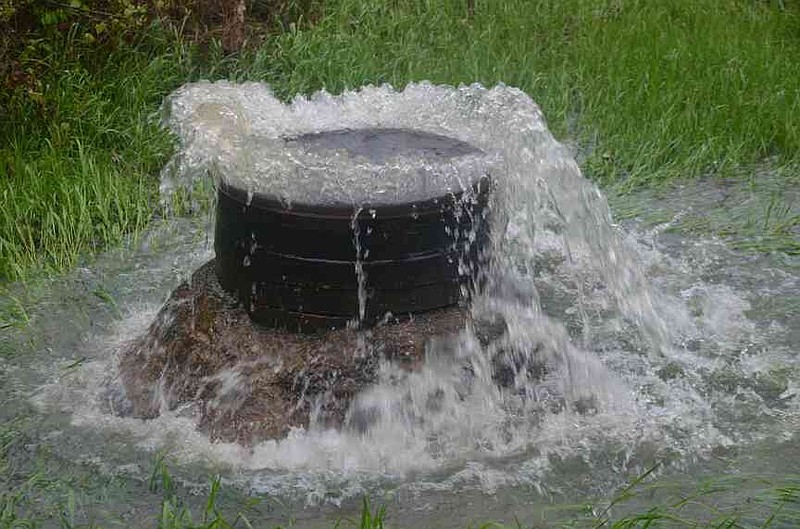 Storm drain systems in and around Fordyce were tested to the point of overflowing by the rapid accumulation of 3 inches of rain Wednesday evening. (Special to The Commercial/Richard Ledbetter)