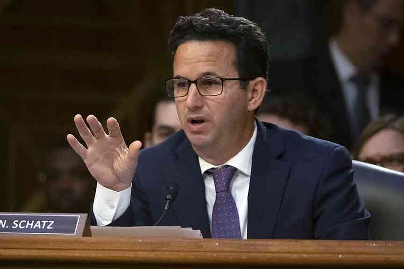 FILE - Sen. Brian Schatz, D-Hawaii, speaks during a hearing of the Senate Appropriations Committee on Capitol Hill, Nov. 20, 2024, in Washington. (AP Photo/Mark Schiefelbein, File)