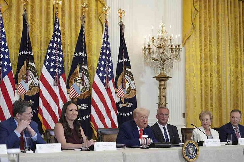 President Donald Trump speaks during the White House event