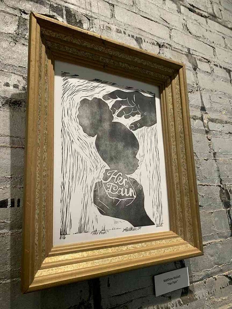 This piece entitled 'Her pain' is part of Matthew Mallett's UAPB Senior Art Exhibition at ArtSpace on Main. (Special to The Commercial/Mary Hester-Clifton/University of Arkansas at Pine Bluff)
