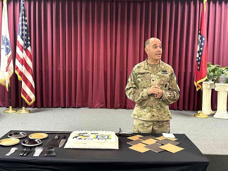 Pine Bluff Arsenal Commander Col. Collin K. Keenan talked about the importance of the U.S. Army in the formation and continuance of the United States. (Special to The Commercial/Deborah Horn)