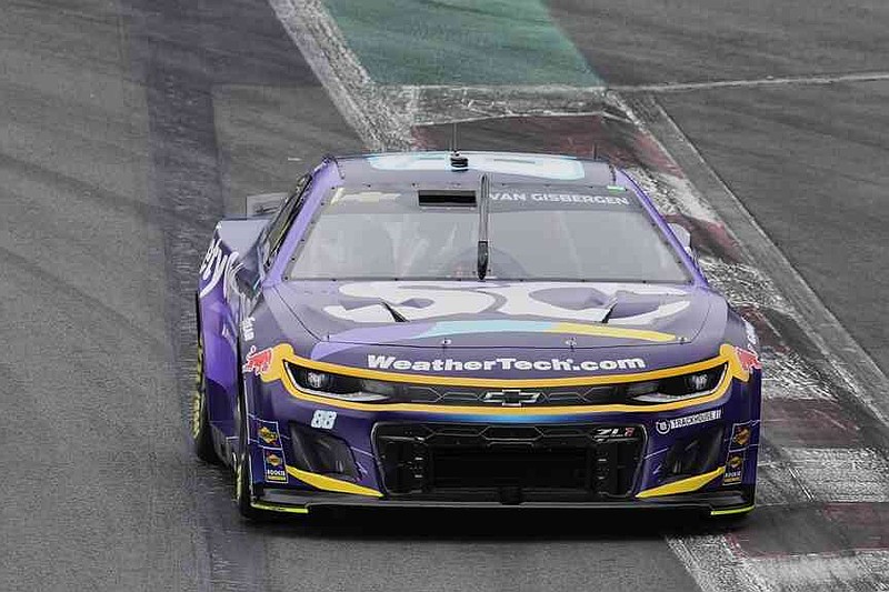 Shane Van Gisbergen drives during a qualifying session for the NASCAR Cup Series auto race at Hermanos Rodriguez race track in Mexico City, Saturday, June 14, 2025. (AP Photo/Fernando Llano)