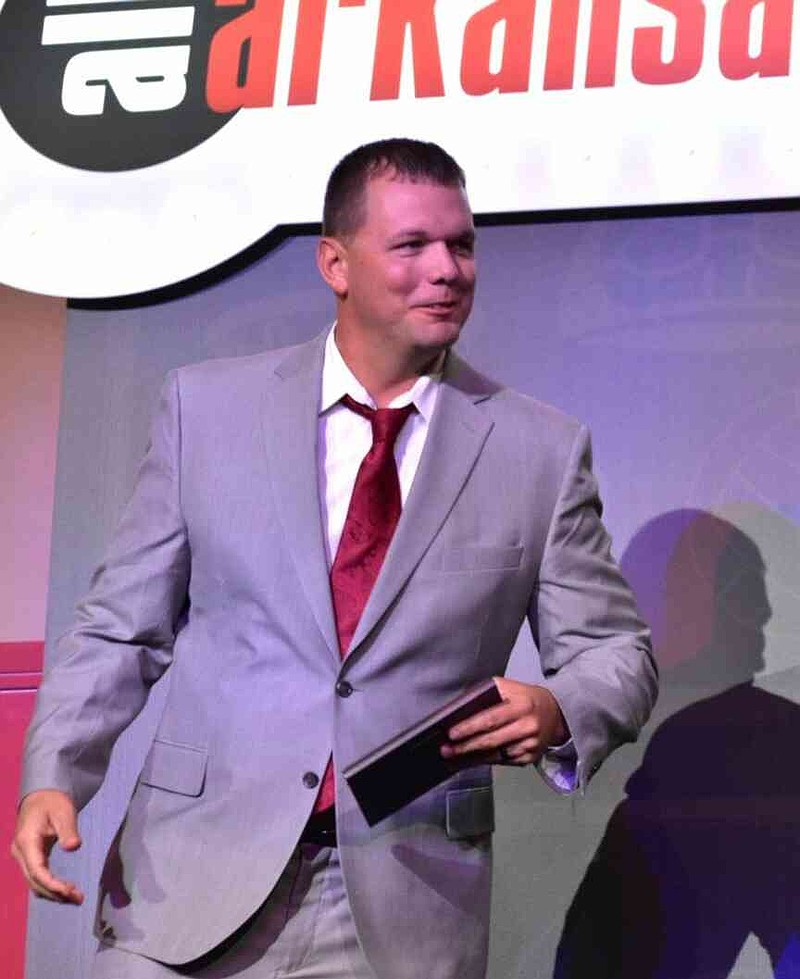 Fordyce's Anthony Hammonds receives the All-Arkansas Preps Boys Track and Field Coach of the Year Award on Saturday, June 14, 2025, at the Statehouse Convention Center in Little Rock. (Pine Bluff Commercial/I.C. Murrell)