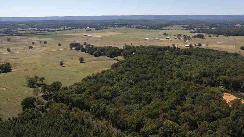 An aerial view shows the Livestock and Forestry Research Station in Batesville. (Special to The Commercial/Ben Aaron/University of Arkansas System Division of Agriculture)