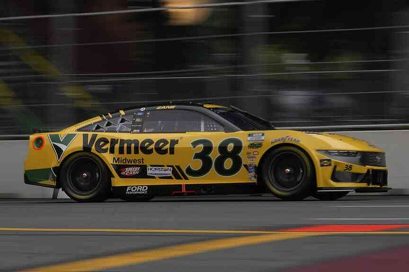 Zane Smith competes in a NASCAR Cup Series auto race at the Grant Park 165, Sunday, July 6, 2025, in Chicago. (AP Photo/Erin Hooley)