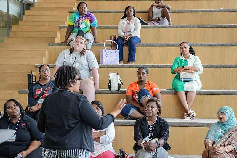 Elementary teacher Melanie Madkin makes a presentation during a session of the Arkansas Delta Teacher Summit. (Special to The Commercial/Go Forward Pine Bluff)
