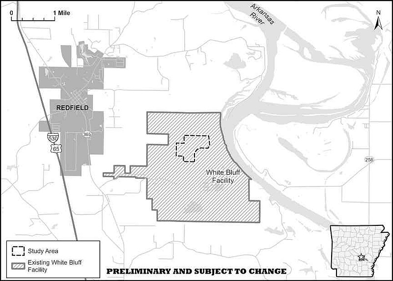 A site map shows where a proposed power plant would be located. (Special to The Commercial/Entergy Arkansas)