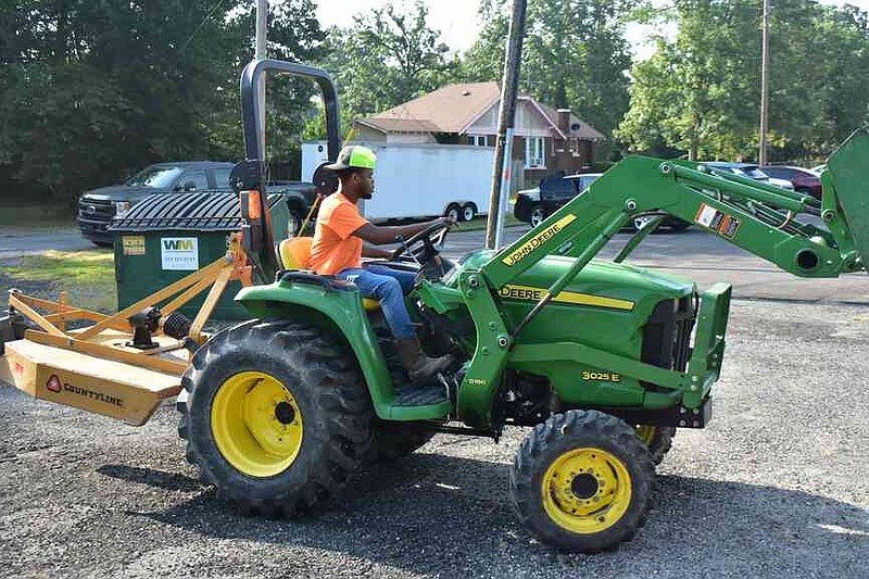 Deondre Goodwin of Pine Bluff's Group Violence Intervention operates a tractor trailer. (Pine Bluff Commercial/I.C. Murrell)