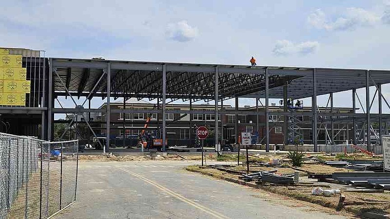 The west wing of the Student Engagement Center at UAPB is pictured under construction Wednesday, July 30, 2025. (Pine Bluff Commercial/I.C. Murrell)