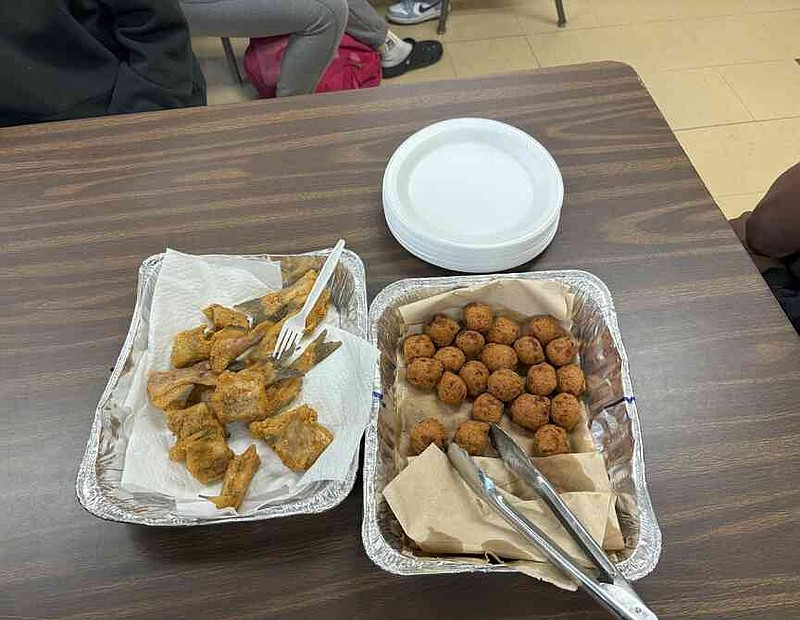 Watson Chapel Junior High School students had fried catfish they grew themselves at school. (Special to The Commercial/University of Arkansas at Pine Bluff)