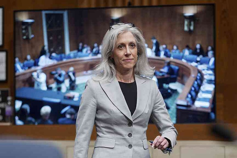 FILE - Susan Monarez, President Donald Trump's nominee to be director of the Centers for Disease Control and Prevention, arrives to testify before the Senate HELP Committee, at the Capitol in Washington, Wednesday, June 25, 2025. (AP Photo/J. Scott Applewhite, File)