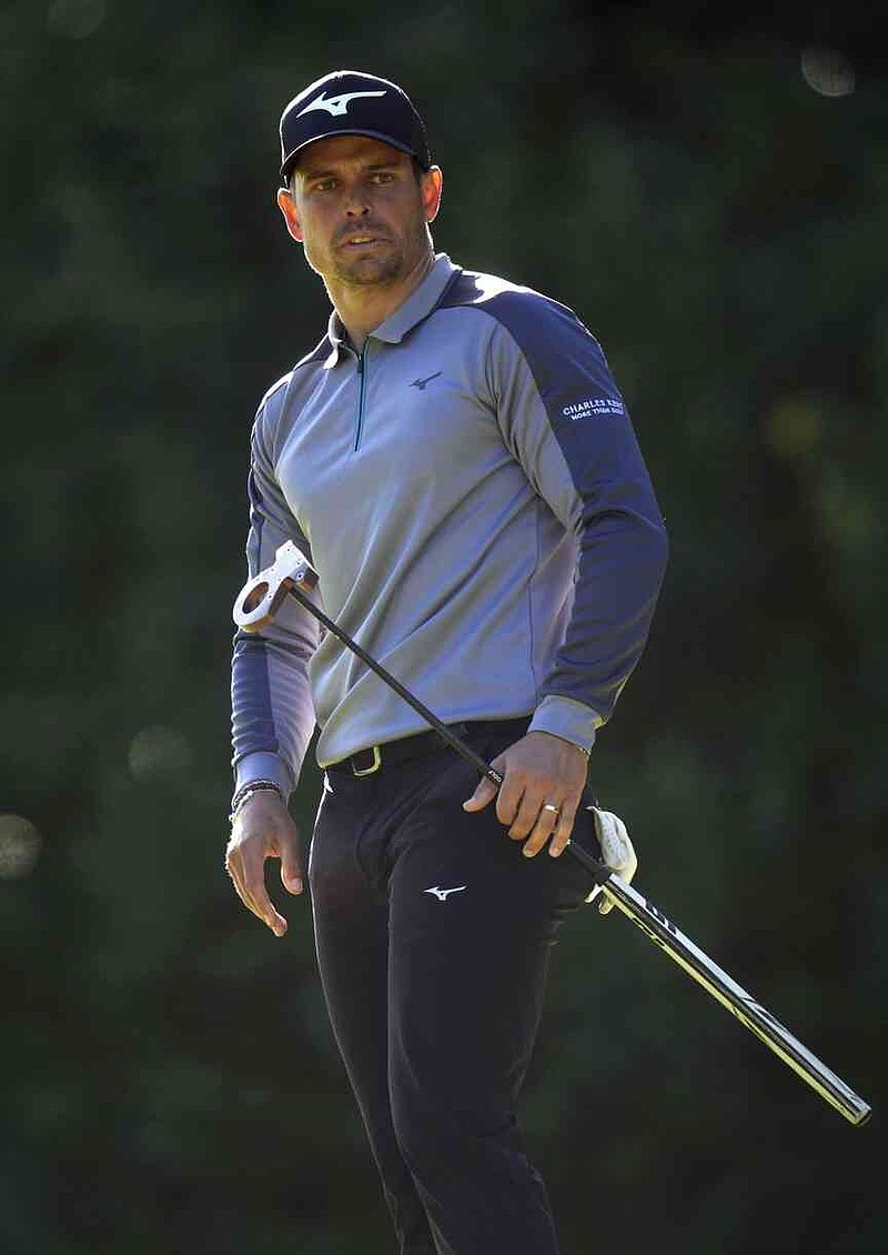 آدریان صدیر در دور سوم مسابقات گلف مسابقات قهرمانی BMW PGA ، شنبه ، 13 سپتامبر 2025 ، در باشگاه گلف ونتورث در ویرجینیا واتر ، انگلیس به نظر می رسد. (آدام دیوی/PA از طریق AP)