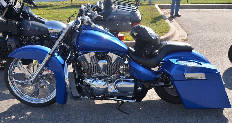 Close friends and fellow officers of Lt. Terry Wingard's rebuilt his Honda VTX 1300 CC motorcycle from the ground up to fulfill the idea of his dream machine. (Special to The Commercial/Richard Ledbetter)