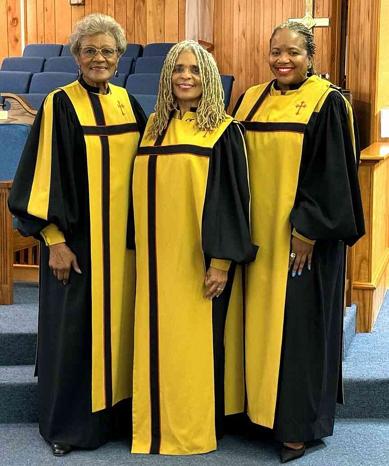Q. Katryne Stanfield Horton, left, is the director, Andranette Anderson-Gragg is the pianist, and Sherrie Mayo is the assistant director of the Cosmopolitan Choir of Pine Bluff. (Special to The Commercial)
