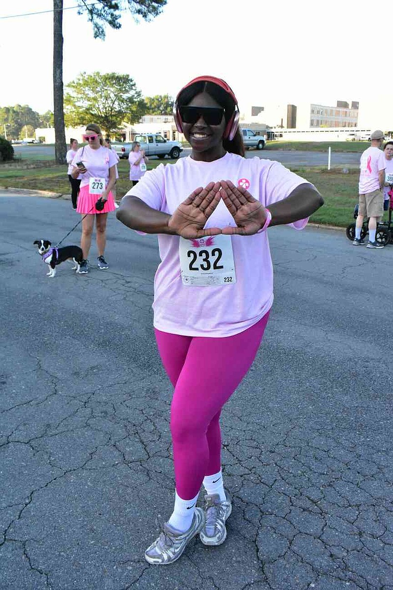 Jacie Coplin poses before the start of Pink Out 5K. (Pine Bluff Commercial/I.C. Murrell)