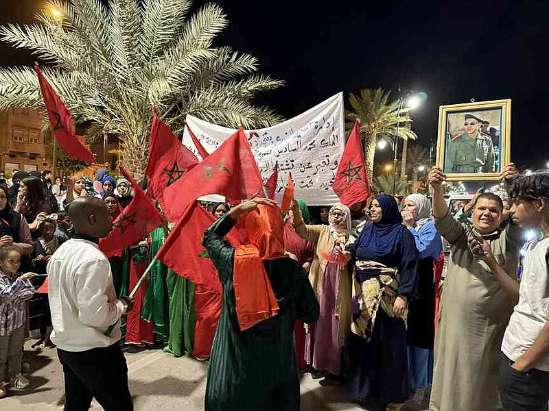 Locals celebrate the Moroccan autonomy plan during a celebration in Tinejdad, Errachidia province, Morocco. (Special to The Commercial/Miloud Bahadi)