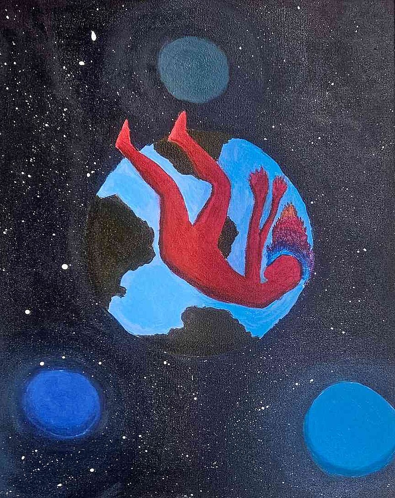 Joven Hamlet's 'Weighted Life' is one of the artworks featured in 'It Was All A Dream,' an exhibition of work by Pine Bluff High School students. The show is on view at The ARTSpace on Main in Pine Bluff from Nov. 20, 2025, to Feb. 26, 2026. (Special to The Commercial/ARTx3 Campus)