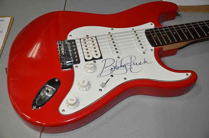 This is one of two auctioned guitars recently autographed by multiple Grammy Award winner Bobby Rush, who grew up in the Sherrill area. (Special to The Commercial/Richard Ledbetter)