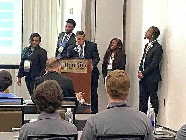 University of Arkansas at Pine Bluff Industrial Technology Management & Applied Engineering students make presentations during the inaugural Association of Technology, Management, and Applied Engineering Student Case Competition in October. (Special to The Commercial/University of Arkansas at Pine Bluff)