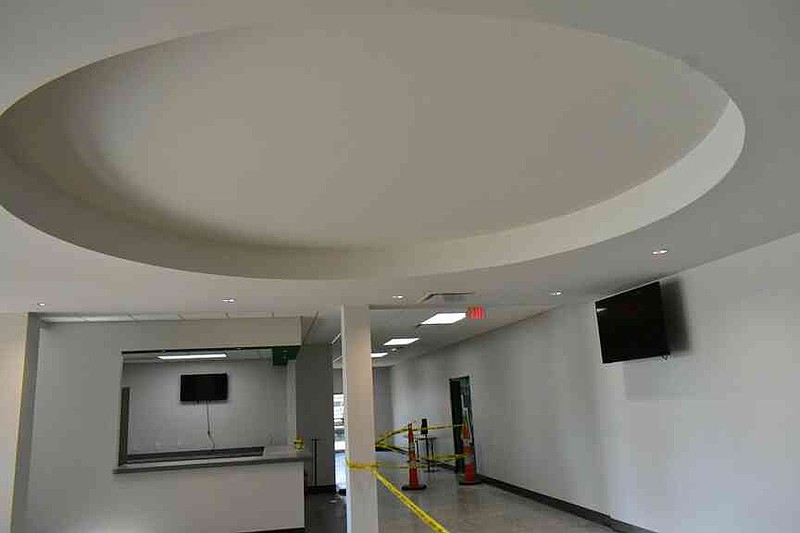 The lobby inside Steelman Field House at the University of Arkansas at Monticello is under renovation Saturday, Dec. 6, 2025. The lobby is expected to be completed by Wednesday, two days before the university holds graduation inside the gymnasium. (Pine Bluff Commercial/I.C. Murrell)