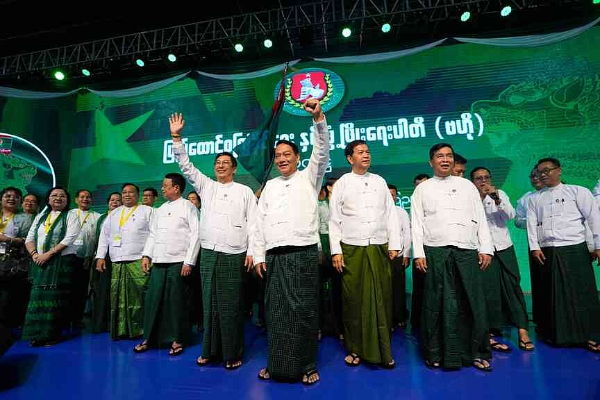 Military-backed party leads Myanmar vote